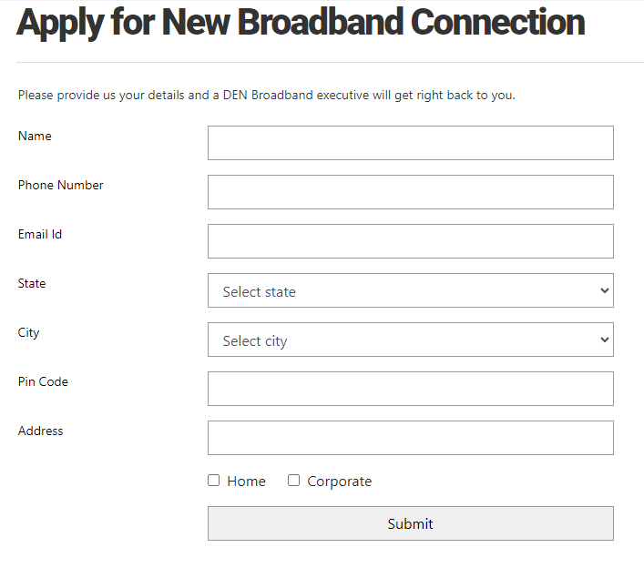 Den broadband connection