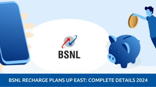 BSNL recharge plans up east beside a piggy bank showing great savings